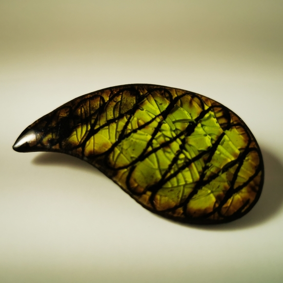 Vintage Alice Lund Pottery Mid Century Lime Green Brown Brooch Tear Drop… - Picture 2 of 16